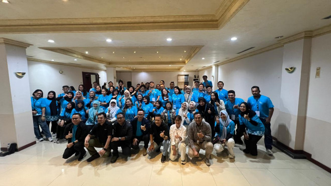 Kunjungan 51 tendik perguruan tinggi ke kantor Media Group. Foto: Medcom/Toni