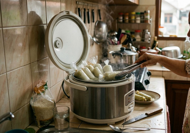 Salah satu teknik yang bisa dicoba adalah membuat lontong dengan bungkus plastik. Ilusttrasi Gemini AI