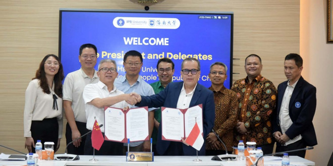 Penandatanganan MoU antara IPB University dan Hainan University. DOK IPB