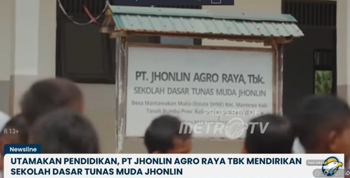 Dukung Pendidikan, Jhonlin Agro Raya Dirikan SD Tunas Muda di Tanah Bumbu