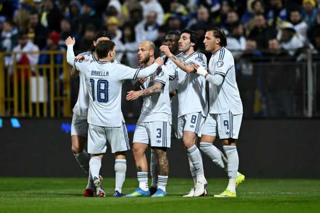 Timnas Italia saat menjalani babak playoff menghadapi Bosnia-Herzegovina. (Foto: Getty Images)