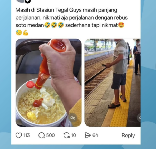 Hadeh! Penumpang Masak Mie Pakai Panci Listrik di Kereta Api, Bikin Netizen Geram