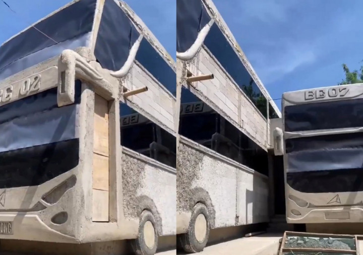 Bikin Melongo! Viral Rumah Berbentuk Bus Tingkat Parkir Sejajar di Wonogiri