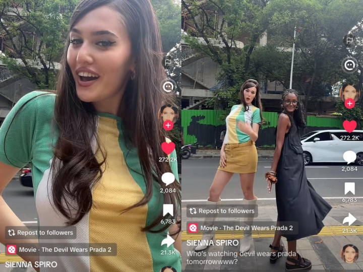 Aksi Penyanyi Inggris Sienna Spiro Nyanyi di Trotoar Blok M