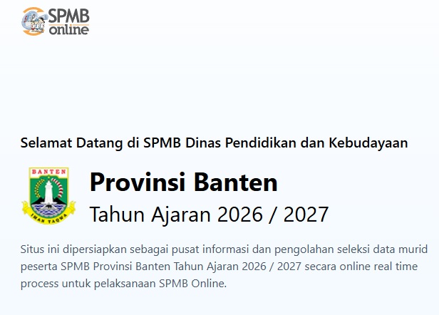 Pendaftaran Pra SPMB Banten 2026 di spmb.bantenprov.go.id Dibuka, Ini Cara Daftar, Syarat, dan Jadwalnya