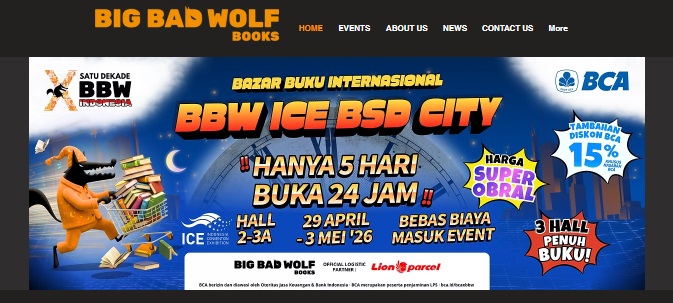 Big Bad Wolf 2026, Serbu Diskon 90%, Promo Rp1.000, dan Hadiah Mobil Listrik