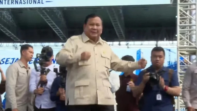 Presiden RI Prabowo Subianto di Acara May Day 2026 (Foto: YouTube Sekretariat Presiden)