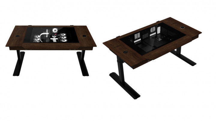 Lian Li DK-07 Wood, Meja Ngerangkap Casing PC Premium Bisa Naik Turun