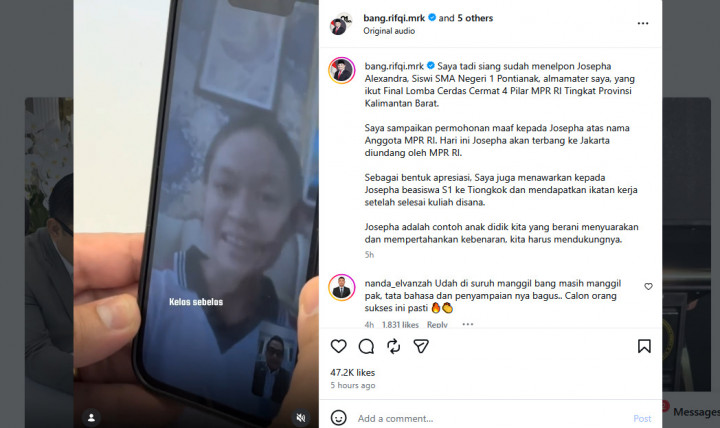 Plot Twist! Siswi SMAN 1 Pontianak yang Viral 'Disalahin' Juri Cerdas Cermat MPR, Kini Ditawari Beasiswa ke China