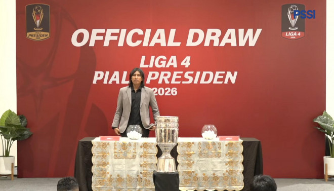 Proses pengundian Piala Presiden 2026 Liga 4 Nasional. (Foto: tangkapan layar PSSI TV)