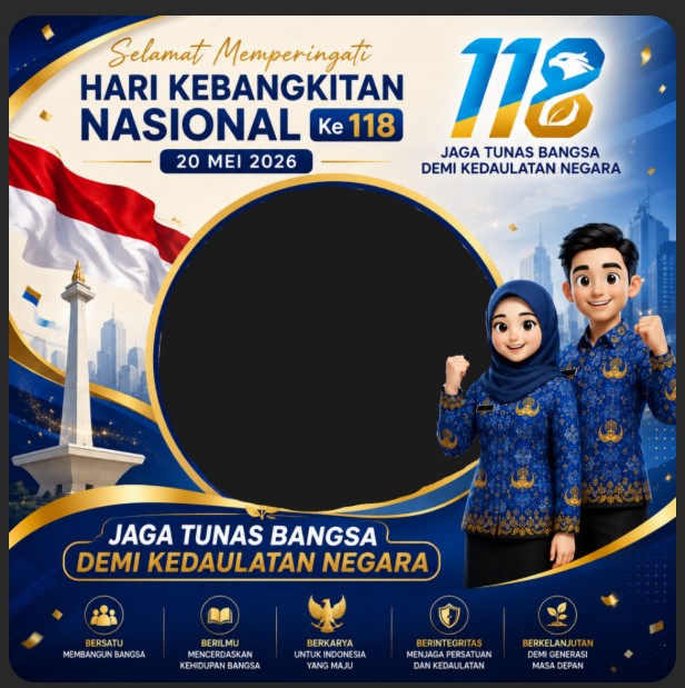 Sambut Peringatan Ke-118, Ini 15 Link Twibbon Gratis Harkitnas 2026