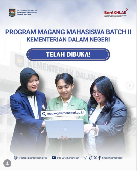 Program Magang Mahasiswa Kemendagri 2026 Dibuka, Cek Syarat dan Cara Daftarnya!