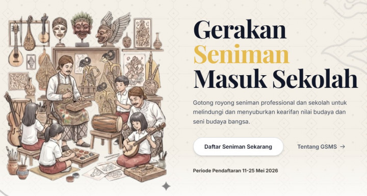 Pendaftaran Gerakan Seniman Masuk Sekolah 2026 Dibuka, Ini