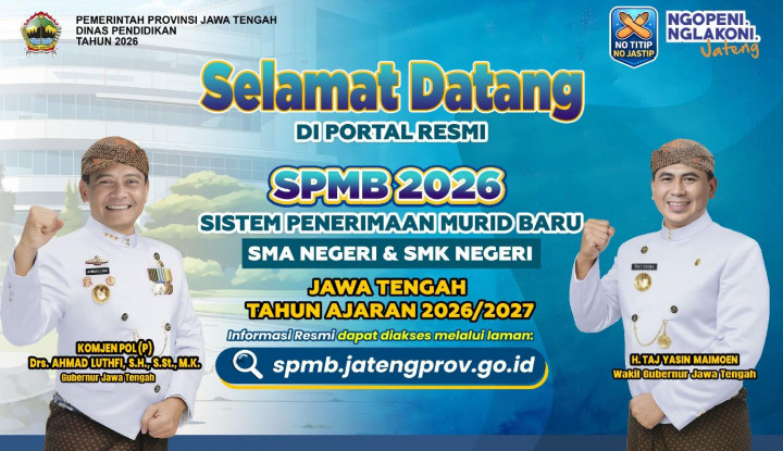 Pemprov Jateng Gandeng 139 Sekolah Swasta Gratis di SPMB 2026, Cek Jadwal dan Cara Daftar!