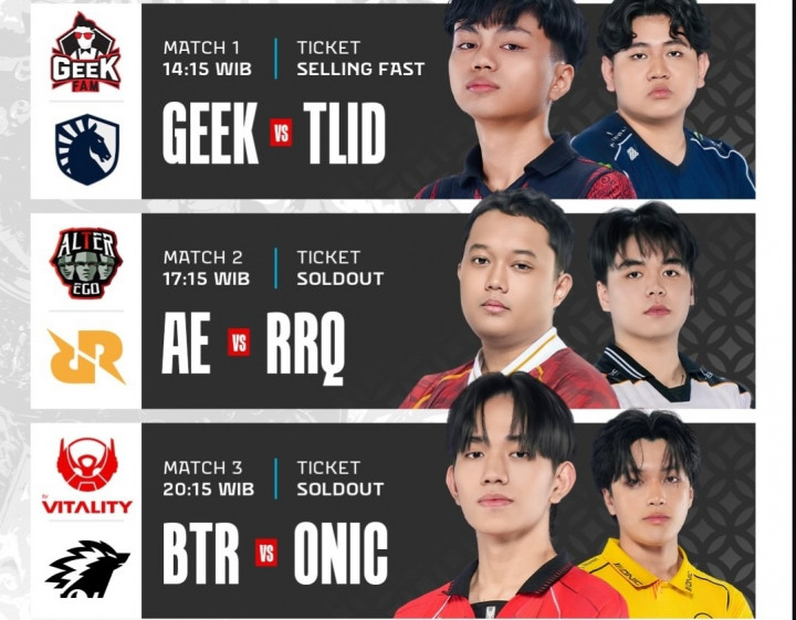 Jadwal MPL ID S17 Hari Ini: GEEK, AE, dan BTR Berjuang Rebut