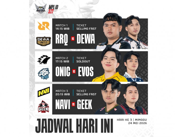 Jadwal MPL ID S17 Hari Ini 24 Mei, Navi vs Geek Fam Penentu Tiket Playoff