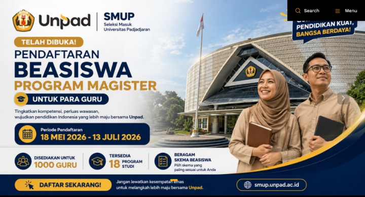 Beasiswa S2 Guru Unpad 2026 Dibuka: Cek Syarat, Jadwal dan Cara Daftar!