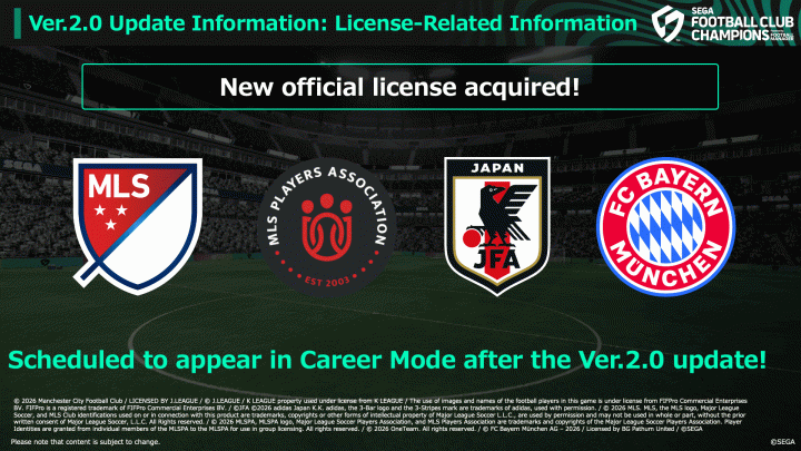 SFCC 2026 Update Ver. 2.0 Hadirkan J.League dan Bayern Munich