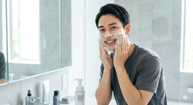  Facial wash apa saja yang bisa memutihkan atau mencerahkan kulit wajah pria?  (Foto: Ilustrasi/Dok. Generate AI)