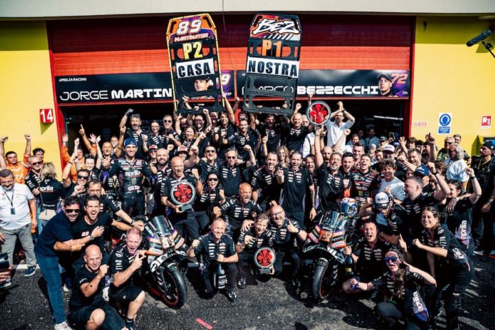 Aprilia Racing Cetak Sejarah di MotoGP Italia 2026! Bezzecchi Menang di Mugello, Jorge Martin Lengkapi Finis 1-2