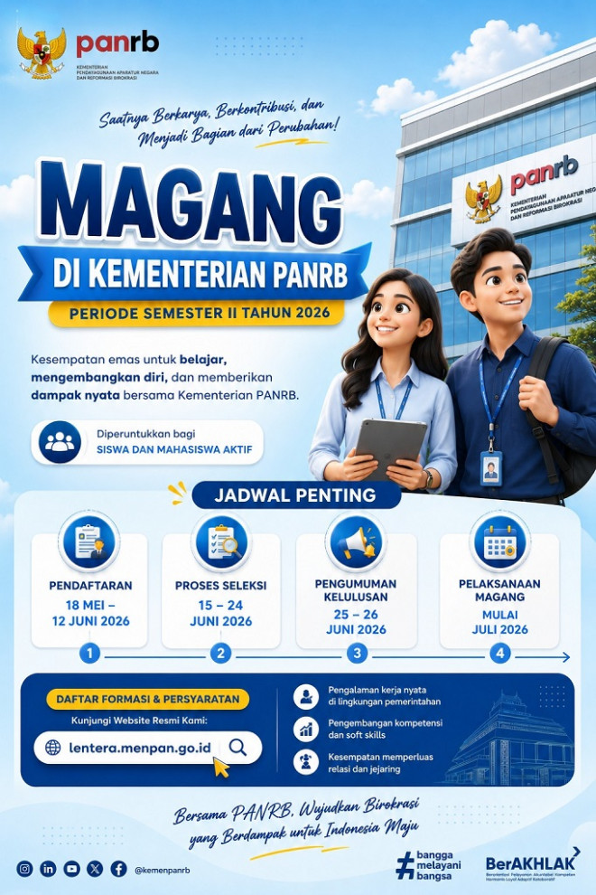 Magang KemenPANRB 2026. DOK lentera.menpan.go.id