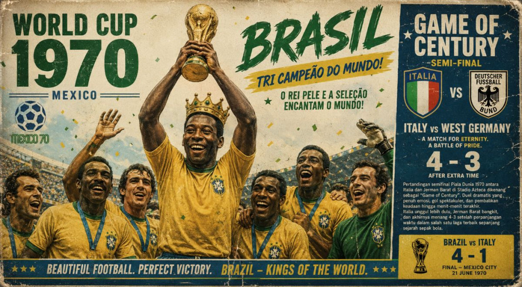 Sejarah Piala Dunia 1970: Mengapa Edisi di Meksiko Jadi yang Terbaik Sepanjang Masa?