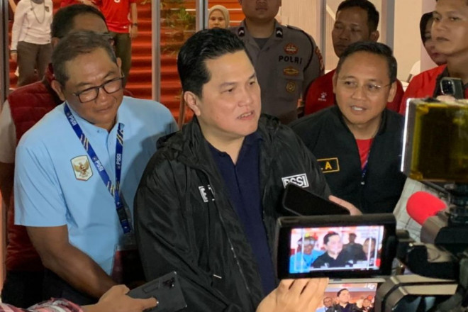 Erick Thohir berharap Timnas Indonesia tembus ranking 100 besar FIFA. (Foto: Zaidan & Raul/Medcom.id)