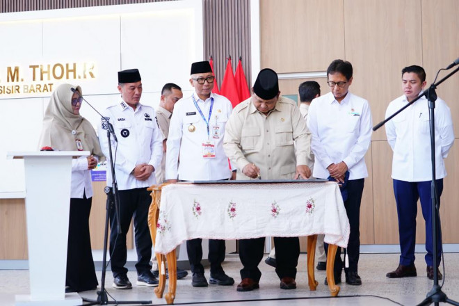   Presiden Prabowo resmikan RSUD KH Muhammad Thohir Krui di wilayah Lampung. (Foto: Dok. Birkom Kemenkes)