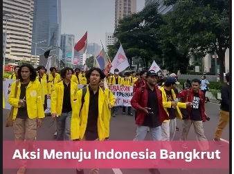 Aksi #MenujuIndonesiaBangkrut. Foto: Instagram/bemui_official