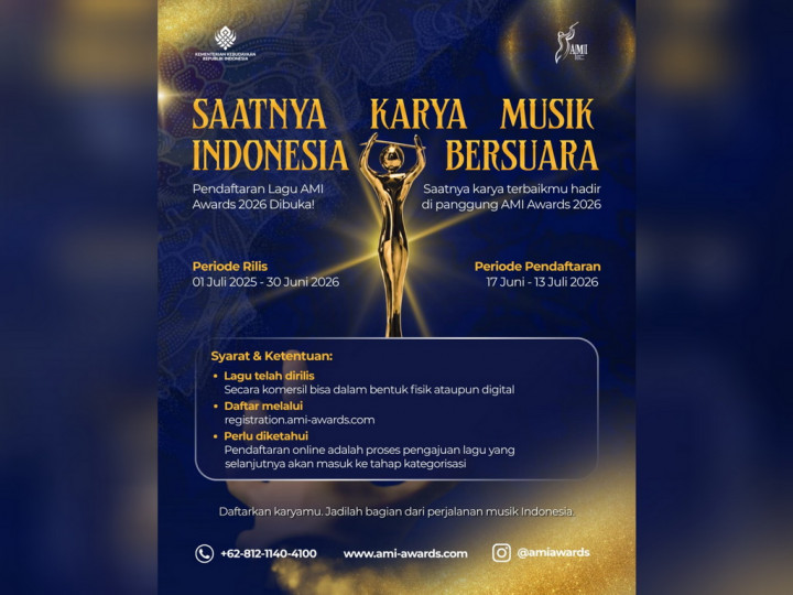 Pendaftaran AMI Awards 2026 Mulai Dibuka, Simak Syarat dan Jadwal Lengkapnya!