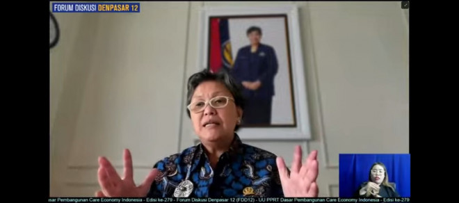 Wakil Ketua MPR RI Lestari Moerdijat dalam diskusi daring bertema UU PPRT Dasar Pembangunan Care Economy Indonesia (Foto: Istimewa)