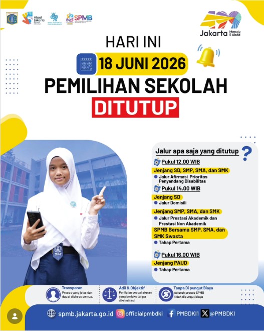 Ditutup Hari Ini! Catat Jam Penutupan Pemilihan Sekolah SPMB