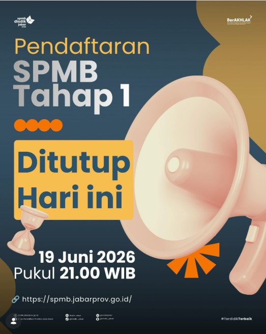 Ditutup Jam 21.00 WIB Hari Ini! Segera Daftar SPMB Jabar 2026 Tahap I Sebelum Terlambat