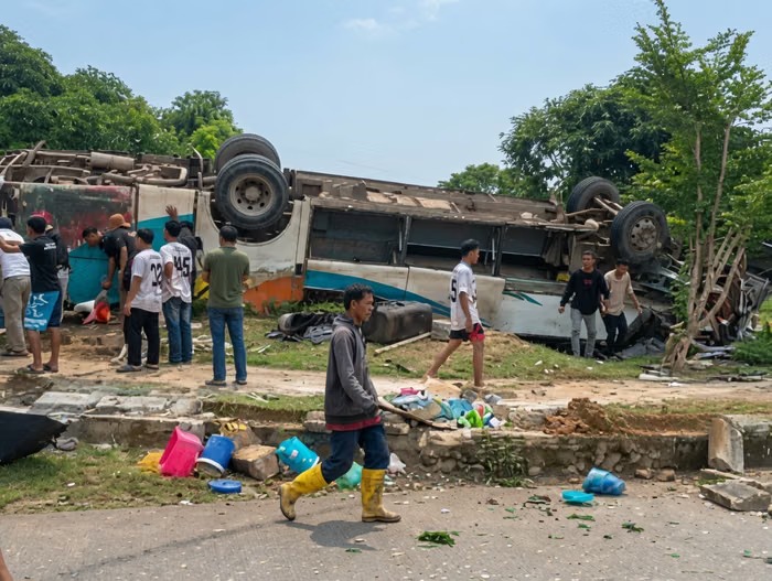 Bus Pariwisata Berisi Jemaat Gereja Terguling di Batam, Begini Kronologinya