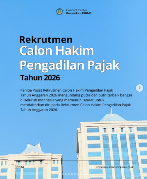 Kemenkeu Buka Rekrutmen Calon Hakim Pengadilan Pajak 2026: Cek Syarat, dan Jadwalnya di Sini