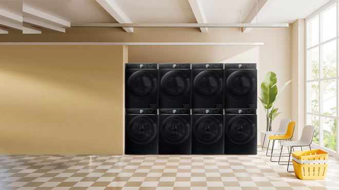 Samsung Professional Laundry Washer WF18FG940CGVSE (18kg) dan Dryer DV14FG94GCGVSE (14kg) dirancang untuk dukung pelaku usaha laundry lebih produktif.