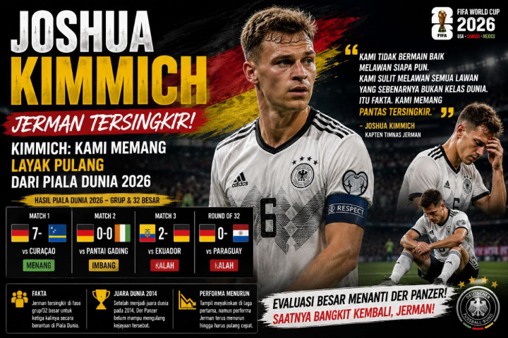 Joshua Kimmich Blak-blakan Usai Jerman Tersingkir: Kami Memang Layak Pulang dari Piala Dunia 2026