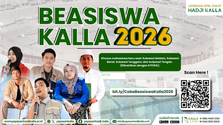 Bantuan UKT Hingga Rp7,5 Juta! Begini Cara Daftar Beasiswa Kalla 2026 dan Syaratnya