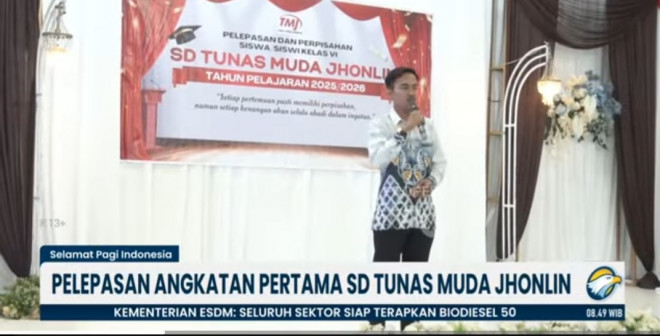 : SD Tunas Muda Jhonlin resmi melepas angkatan pertama pada 23 Juni 2026. 
