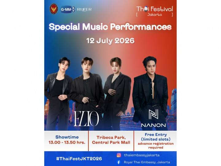 FLIO dan Nanon Siap Meriahkan Thai Festival 2026 di Jakarta, Gratis!