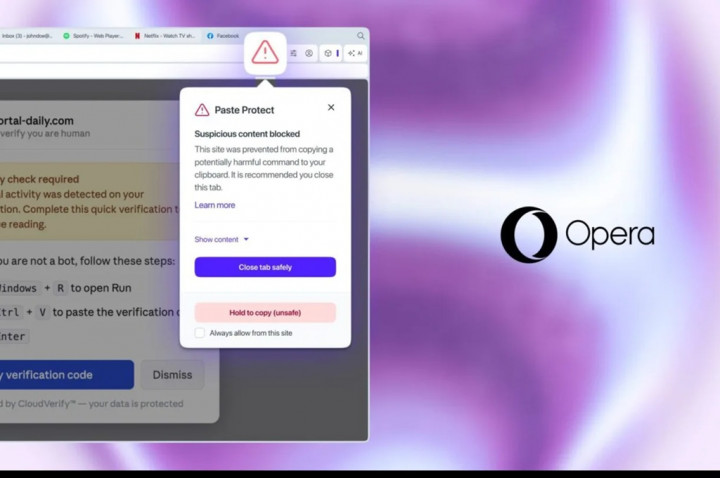 Opera Hadirkan Paste Protect untuk Cegah Serangan Clipboard