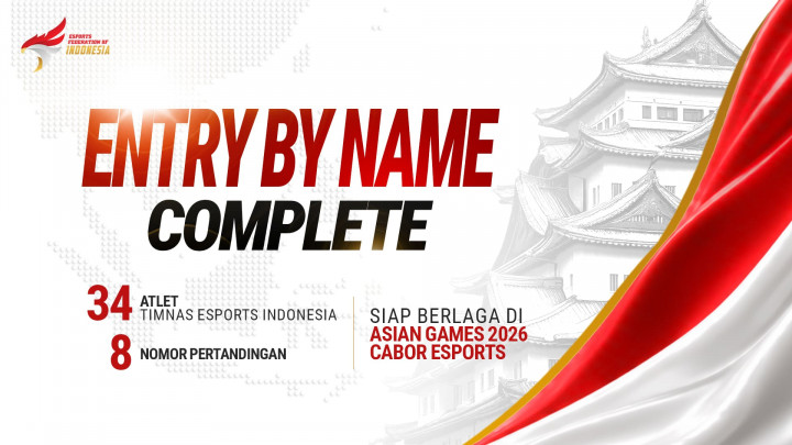 Daftar Lengkap 34 Atlet Timnas Esports Indonesia untuk Asian Games 2026