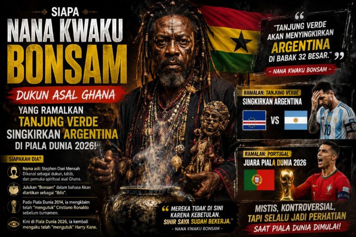 Siapa Nana Kwaku Bonsam? Dukun Asal Ghana yang Meramal Argentina Tersingkir usai Mengaku 