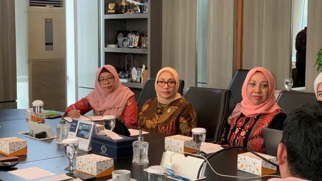 Menteri Arifah saat mengunjungi Gedung Metro TV di Kedoya. Dok. Secillia/Medcom 