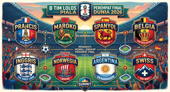 8 Tim Lolos Perempat Final Piala Dunia 2026: Argentina, Prancis, hingga Kuda Hitam Berebut Tiket Semifinal