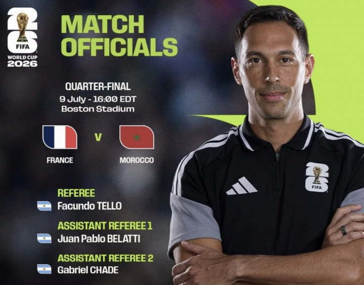 FIFA Tunjuk 5 Wasit Argentina untuk Laga Prancis vs Maroko, Tuai Sorotan