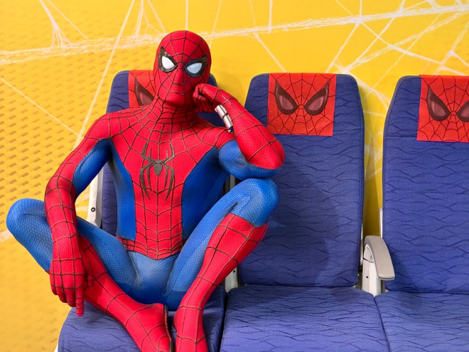 Instalasi Spider-Man di Bandara Changi, Singapura (Foto: Medcom.id/Shindu)