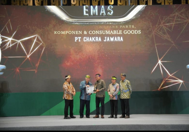 PT Chakra Jawara meraih penghargaan emas pada kategori Supplier Spare Parts, Komponen, dan Consumable Goods dalam ajang Indonesia Mining Service Award (IMSA) 2025.
