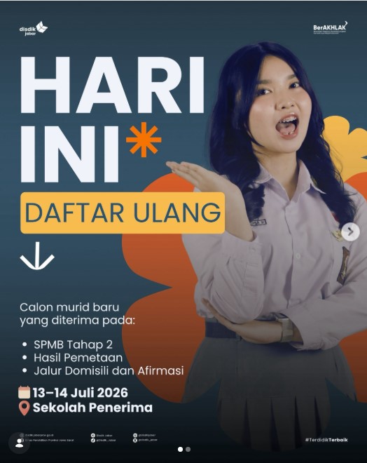 Jangan Sampai Gugur! Daftar Ulang SPMB Jabar 2026 Dibuka 13-14 Juli, Ini Syarat Berkasnya!