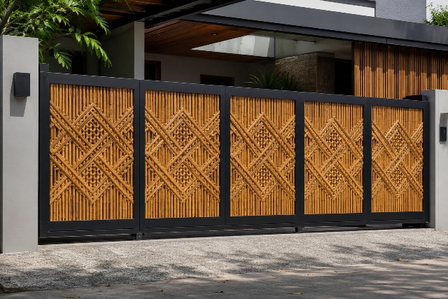 5 Inspirasi Desain Pagar Besi Kombinasi Bambu, Estetik dan Hemat Biaya